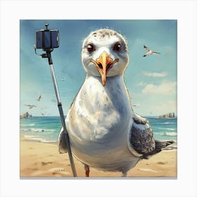 Seagull On The Beach 11 Canvas Print