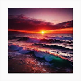 Sunset Over The Ocean 71 Canvas Print