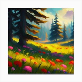 Magnificent forest meadows oil painting abstract painting art 14 Canvas Print