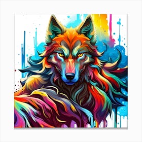 Colorful Wolf 8 Canvas Print