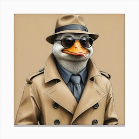 Duck In A Trench Coat Canvas Print