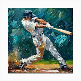 Baseball Player Swinging 1 Canvas Print