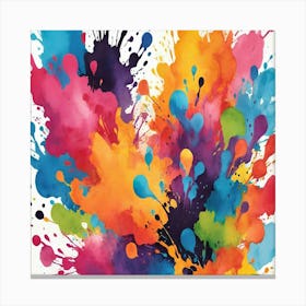 Colorful Splashes Of Paint 1 Canvas Print