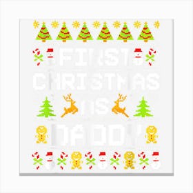 Mens First Christmas As Daddy And Mommy Ornament 2022 Ugly Xmas Canvas Print