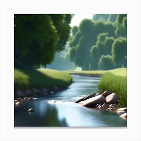 River In The Forest 12 Canvas Print