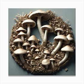 Mushrooms In A Circle 1 Canvas Print