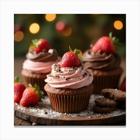 Asm Christmas Dessert With Chocolate And Strawberry Li 15f276cd 2420 42da 94df Ca3826ebb2d7 Canvas Print