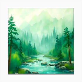 Forest Landscape Painting Canvas Print