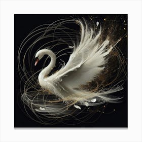 Swan In Flight 1 Canvas Print