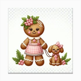 Gingerbread and doggy Canvas Print