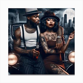 Tattooed Couple Canvas Print