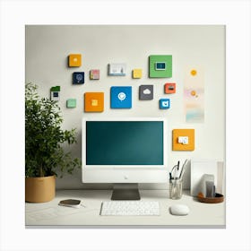 A Photo Of A Computer Desktop With Several Icons O (2) Canvas Print