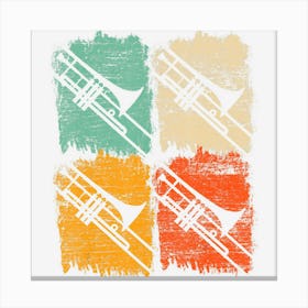 Retro Trombone Canvas Print