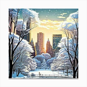 Winter In New York City 1 Canvas Print