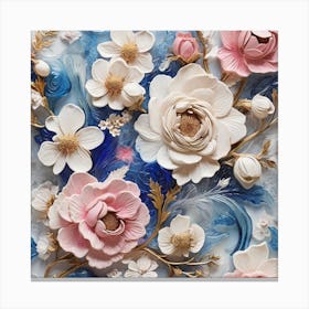 White and blue and pink Canvas Print