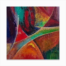 Vibrant Abstract Wall Art,  Expression with Red & Blue Canvas Print