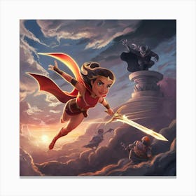 Girl With A Sword Canvas Print