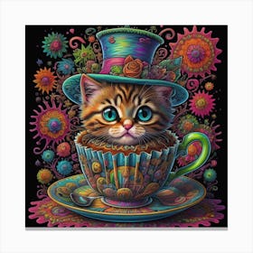 Mad Hatter Cat Canvas Print