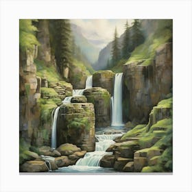 Waterfall art print 1 Canvas Print