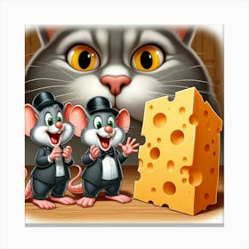 Mice And The Cheese Canvas Print