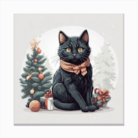 Christmas Cat Canvas Print