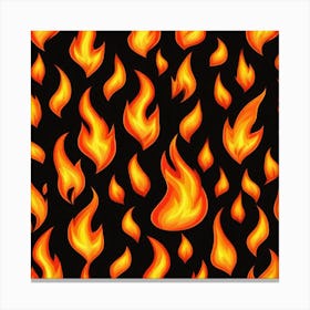 Flames On Black Background 25 Canvas Print