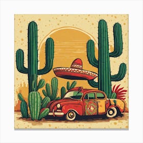 Vintage Mexican Car Canvas Print