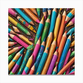 Colorful Pencils Background Canvas Print