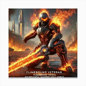 Flamebound Veteran Scifi Action Scene Canvas Print