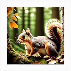 Squirrel In The Forest 14 Canvas Print