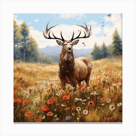 Deer In The Meadow 3 Canvas Print