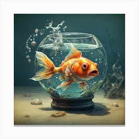 Goldfish In A Bowl 11 Canvas Print