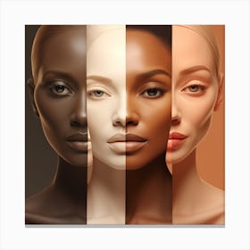 Woman With Different Skin Tones Canvas Print