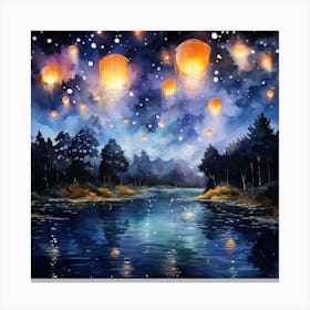 Sky Lanterns Canvas Print