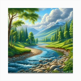 River In The Mountains 7 Canvas Print