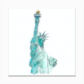 Statue Of Liberty Watercolor Painting Digital Art 1 Canvas Print