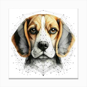 Beagle Dog -Abstract Line Art Illustration 152 Canvas Print