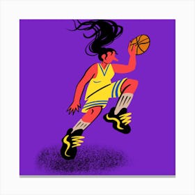 Playing Basketball Square Canvas Print