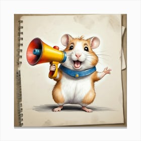 Hamster With Megaphone 5 Canvas Print