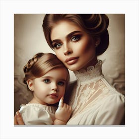Mother And Daughter Happy Mother's Day 1 Canvas Print
