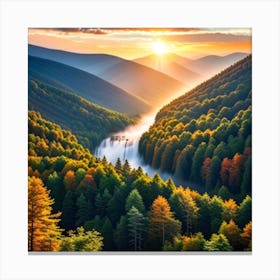 Sunrise In The Mountains Canvas Print