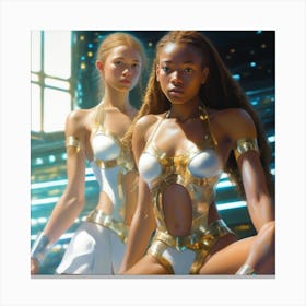 Two Women In Gold Canvas Print