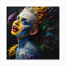 woman Paint Splash Canvas Print Canvas Print