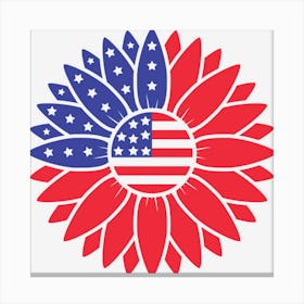 Flower Us Flag Canvas Print