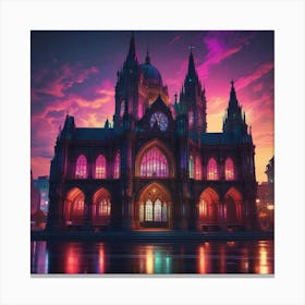 Cathedral At Night 1 Canvas Print