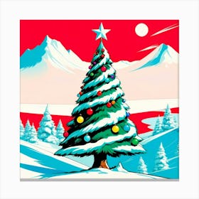 Christmas Tree On North Pole  pop art Canvas Print