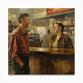 Couple At The Bar Canvas Print