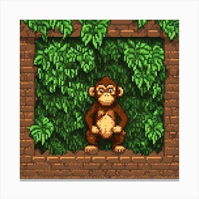 Monkey In The Jungle Canvas Print