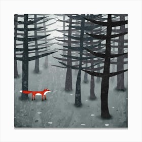 Fox In The Forest Canvas Print