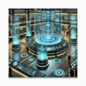 Holographic Chambers With Ai 1024x1024 Canvas Print